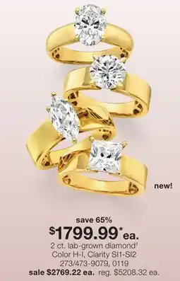 JC Penney 2 ct. lab-grown diamond‡ offer