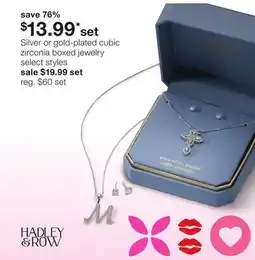 JC Penney Silver gold-plated cubic zirconia boxed jewelry offer