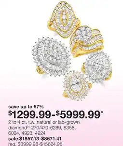JC Penney 2 to 4 ct. t.w. natural or lab-grown diamond‡◊ offer