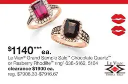 JC Penney Le Vian Grand Sample Sale Chocolate Quartz or Rasberry Rhodilte ring◊ offer