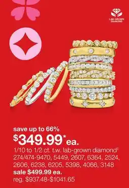 JC Penney 1/10 to 1/2 ct. t.w. lab-grown diamond‡ offer