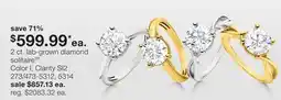 JC Penney 2 ct. lab-grown diamond solitaire§Ħ offer