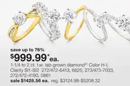 JC Penney 1-1/4 to 2 ct. t.w. lab-grown diamond‡◊ offer