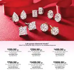 JC Penney Lab-grown diamond studs‡◊ offer