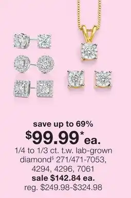 JC Penney 1/4 to 1/3 ct. t.w. lab-grown diamond§ offer