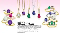 JC Penney Ruby**** genuine &/or lab-created gemstone & 1/20 to 1/4 ct. t w natural diamond offer