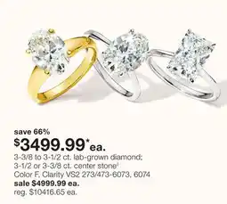 JC Penney 3-3/8 to 3-1/2 ct. lab-grown diamond 3-1/2 or 3-3/8 ct. center stone◊ offer