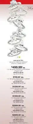 JC Penney Lab-grown diamond solitaires‡ offer