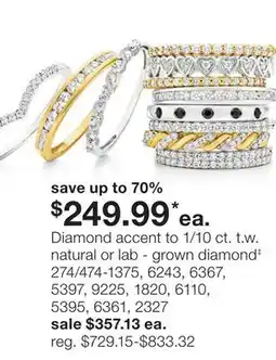 JC Penney Diamond accent to 1/10 ct. t.w. natural or lab - grown diamond‡ offer