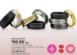 JC Penney 5 to 8mm stainless steel or tungsten band offer