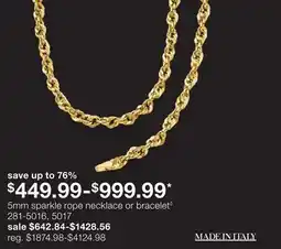 JC Penney 5mm sparkle rope necklace or bracelet◊ offer