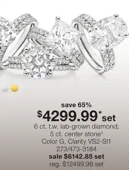 JC Penney 6 ct. t.w. lab-grown diamond 5 ct. center stone◊ offer
