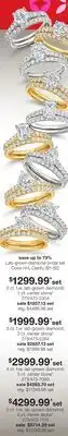 JC Penney Lab-grown diamond bridal set Color H-I, Clarity SI1-SI2 offer