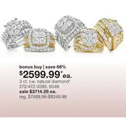 JC Penney 3 ct. t.w. natural diamond‡ offer