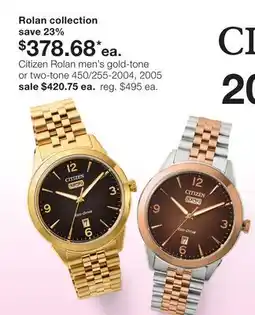 JC Penney Citizen Rolan men's gold-tone or two-tone 450 offer