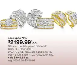 JC Penney 3 to 4 ct. t.w. lab- grown diamond‡◊ offer