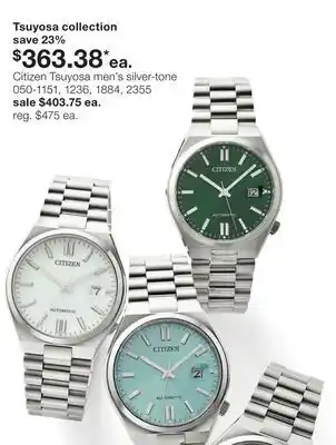 JC Penney Citizen Tsuyosa men's silver-tone offer