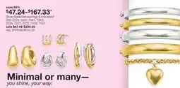 JC Penney Silver Addiction earrings & bracelets§ offer