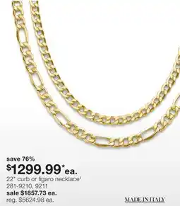JC Penney 22 curb or figaro necklace offer