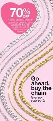 JC Penney All fine sterling silver & gold over silver chains offer
