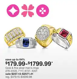 JC Penney Gold & fine silver men's rings offer