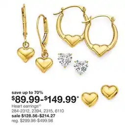 JC Penney Heart earrings offer
