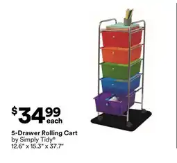 Michaels 5-Drawer rolling Cart by Simply Tidy offer