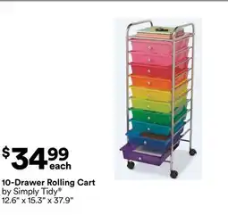 Michaels 10-Drawer rolling Cart by Simply Tidy offer