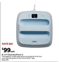 Michaels 9 x 9 Cricut EasyPress 3 offer