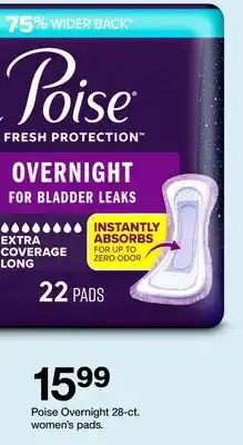 Target Poise Overnight 28-ct. women's pads offer