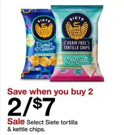 Target Select Siete tortilla & kettle chips offer