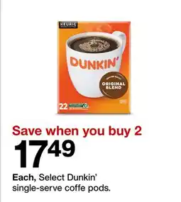 Target Select Dunkin' single-serve coffe pods offer