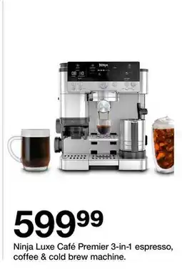 Target Ninja Luxe Café Premier 3-in-1 espresso & coffee brew machine offer