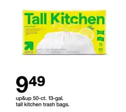Target up & up 50-ct. 13-gal tall kitchen trash bags offer