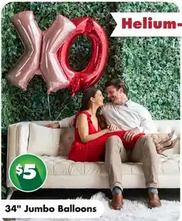 Dollar Tree Solid Color Specialty 34 Jumbo Balloons offer
