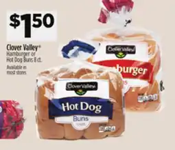 Dollar General Clover Valley Hamburger or Hot Dog Buns offer