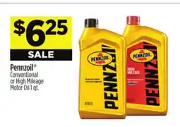 Dollar General Pennzoil Conventional or High Mileage Motor Oil offer