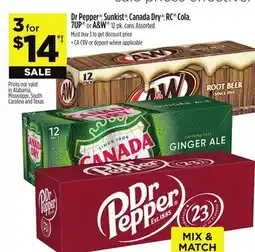 Dollar General Dr Pepper , Sunkist , Canada Dry , RC Cola, 7UP or A&W offer