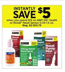 Dollar General DG health or Rexall Nasal Sprays offer