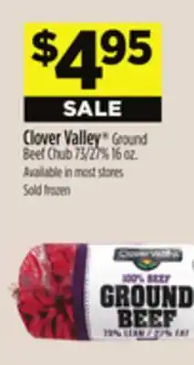Dollar General Clover Valley Ground Beef Chub 73/27% offer