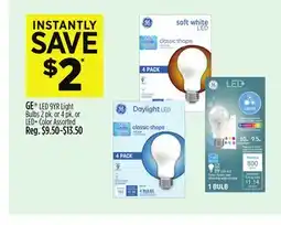 Dollar General GE LED 9YR Light Bulbs or LED + Color offer