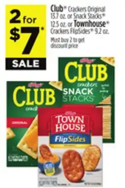 Dollar General Club Crackers Original or Snack Stacks or Townhouse Crackers FlipSides offer