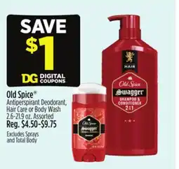 Dollar General Old Spice Antiperspirant Deodorant, Hair Care or Body Wash offer