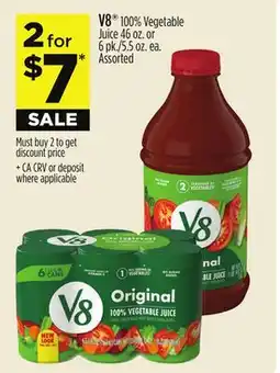 Dollar General V8 100% Vegetable Juice offer
