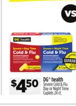 Dollar General DG health Severe Cold & Flu Day or Night Time Caplets offer