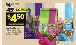 Dollar General Heartland Farms Cat Food Ship'N Shore or Seafood Medley or Kitten Food offer