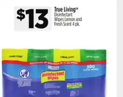 Dollar General True Living Disinfectant Wipes Lemon and Fresh Scent offer