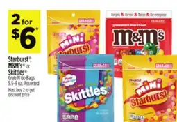 Dollar General Starburst , M & M' s or Skittles Grab N Go Bags offer