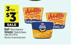Dollar General Kraft Mac & Cheese or Velveeta Shells & Cheese Cups offer
