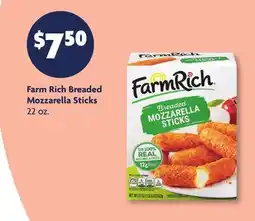 Family Dollar Farm Rich Breaded Mozzarella Sticks offer